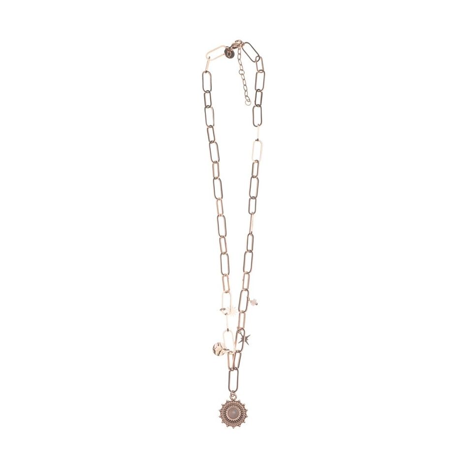 STEEL SHORT NECKLACE WITH PENDANT LINKS