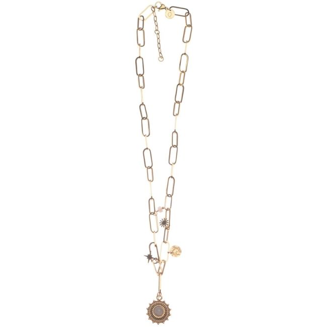STEEL SHORT NECKLACE WITH PENDANT LINKS