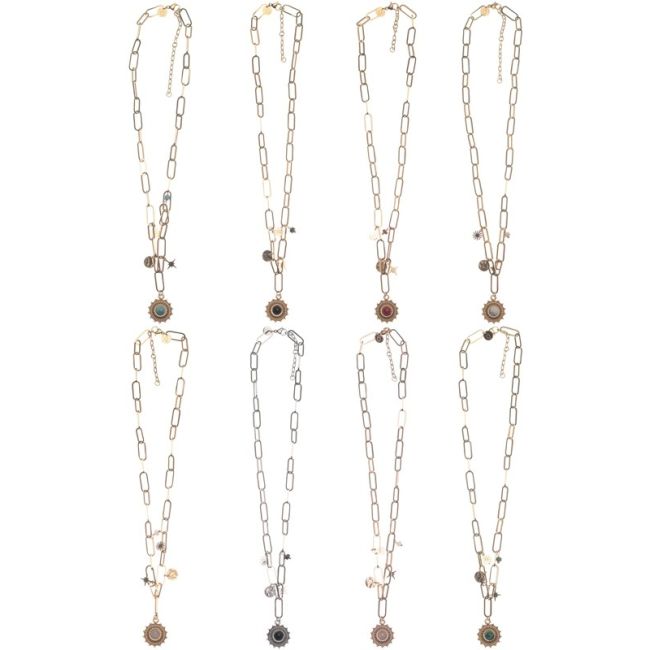 STEEL SHORT NECKLACE WITH PENDANT LINKS