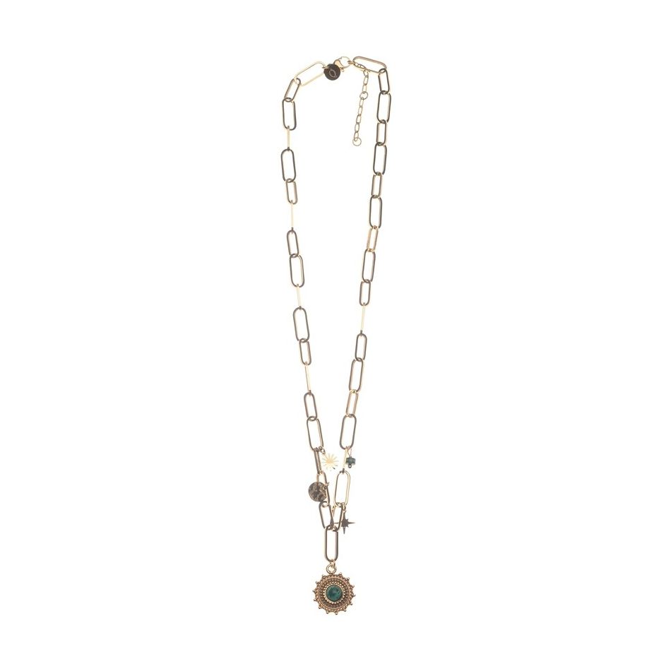 STEEL SHORT NECKLACE WITH PENDANT LINKS