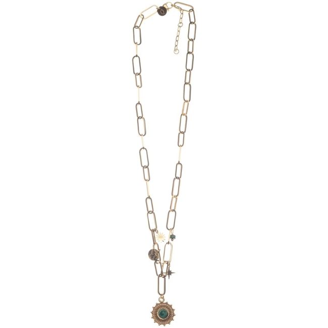 STEEL SHORT NECKLACE WITH PENDANT LINKS