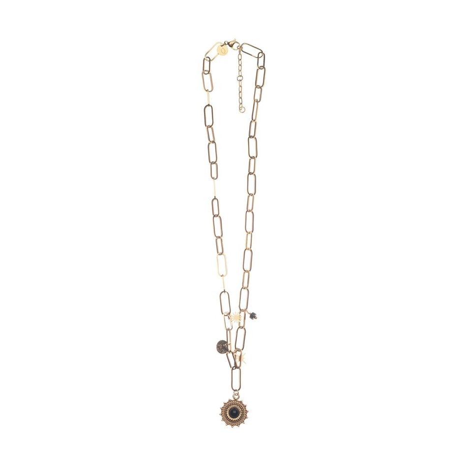 STEEL SHORT NECKLACE WITH PENDANT LINKS