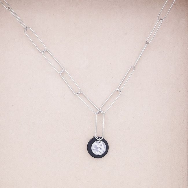 STEEL SHORT NECKLACE WITH PENDANT LINKS