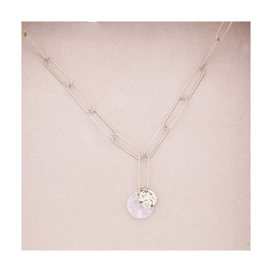 STEEL SHORT NECKLACE WITH PENDANT LINKS