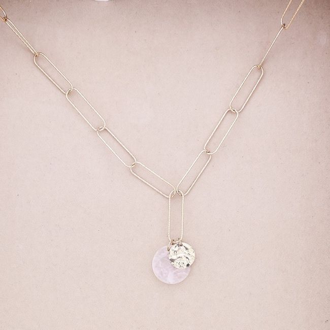 STEEL SHORT NECKLACE WITH PENDANT LINKS