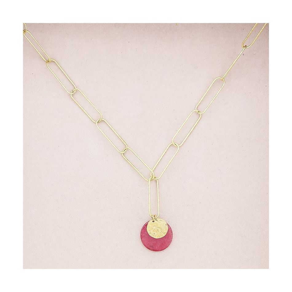 STEEL SHORT NECKLACE WITH PENDANT LINKS