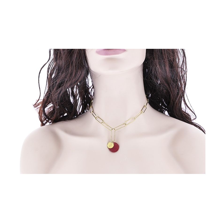 STEEL SHORT NECKLACE WITH PENDANT LINKS