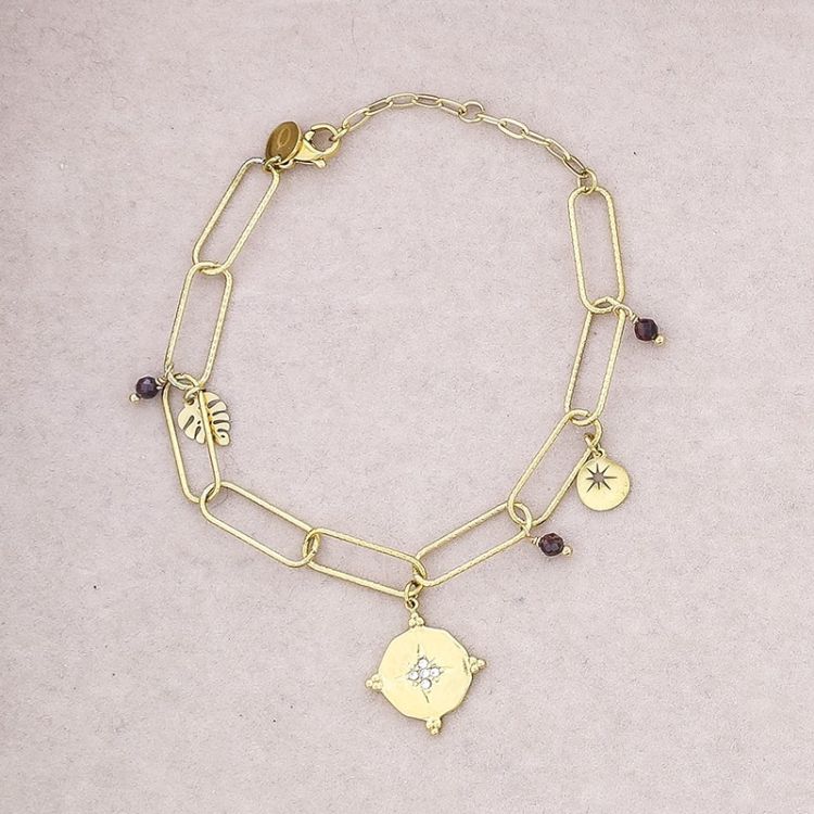 PULSERA ACERO ESLABONES COLGANTES 2