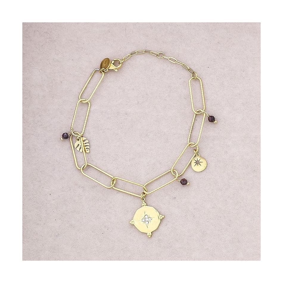 STEEL BRACELET WITH PENDANT LINKS