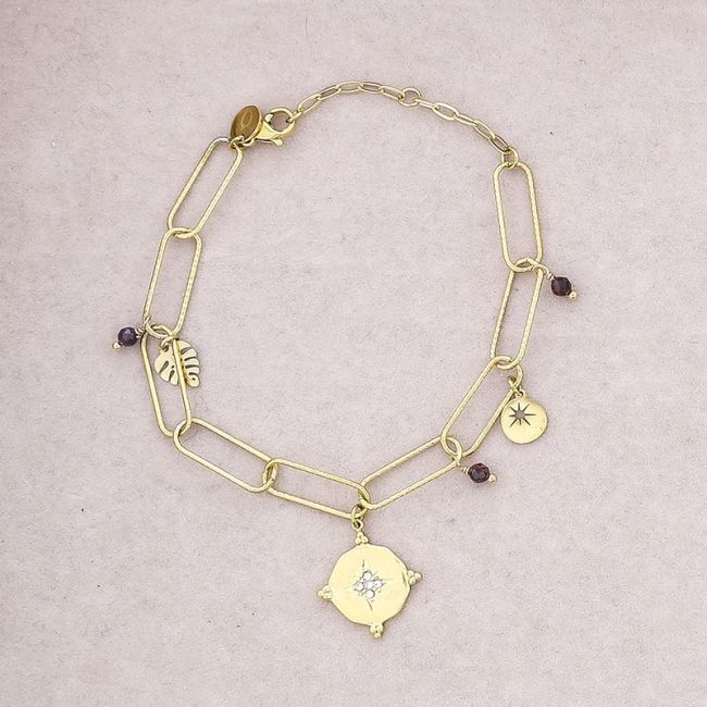 STEEL BRACELET WITH PENDANT LINKS