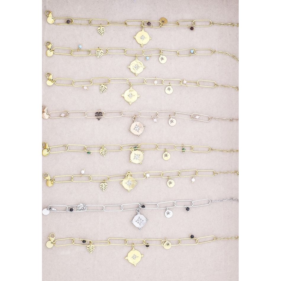 STEEL BRACELET WITH PENDANT LINKS