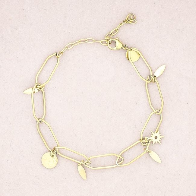 PULSERA ACERO ESLABONES COLGANTES