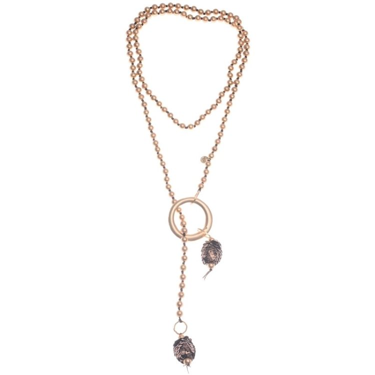 COLLAR LARGO DOBLE COLGANTE BOLAS LENTEJUELAS 2
