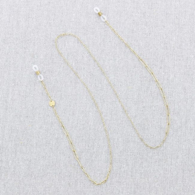 STEEL NECKLACE GLASSES STRAP FACETED STONE