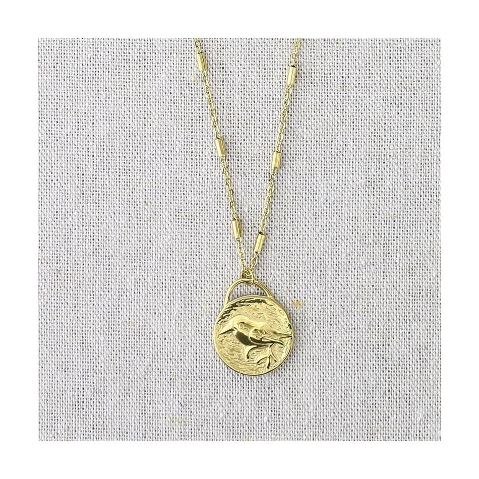 COLLAR ACERO COLGANTE MEDALLA