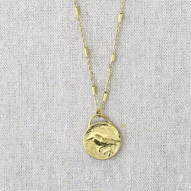 COLLAR ACERO COLGANTE MEDALLA