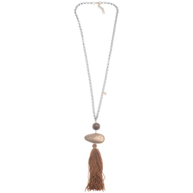 LONG FRINGE PENDANT NECKLACE