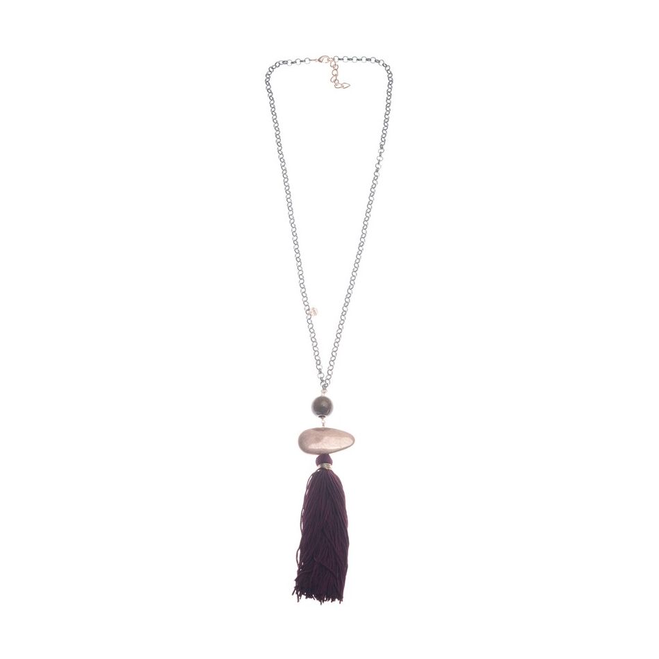 COLLAR LARGO COLGANTE FLECO