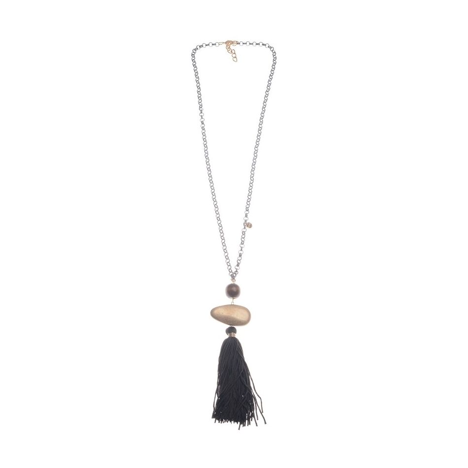 LONG FRINGE PENDANT NECKLACE