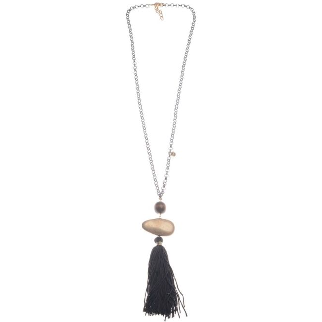 LONG FRINGE PENDANT NECKLACE