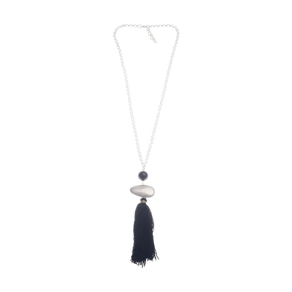 COLLAR LARGO COLGANTE FLECO