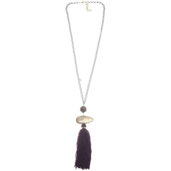 LONG FRINGE PENDANT NECKLACE