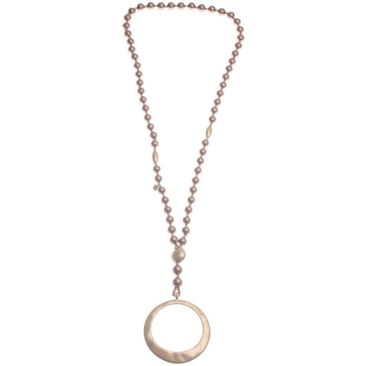 COLLAR LARGO COLGANTE ANILLA METAL