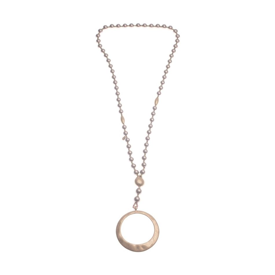 COLLAR LARGO COLGANTE ANILLA METAL