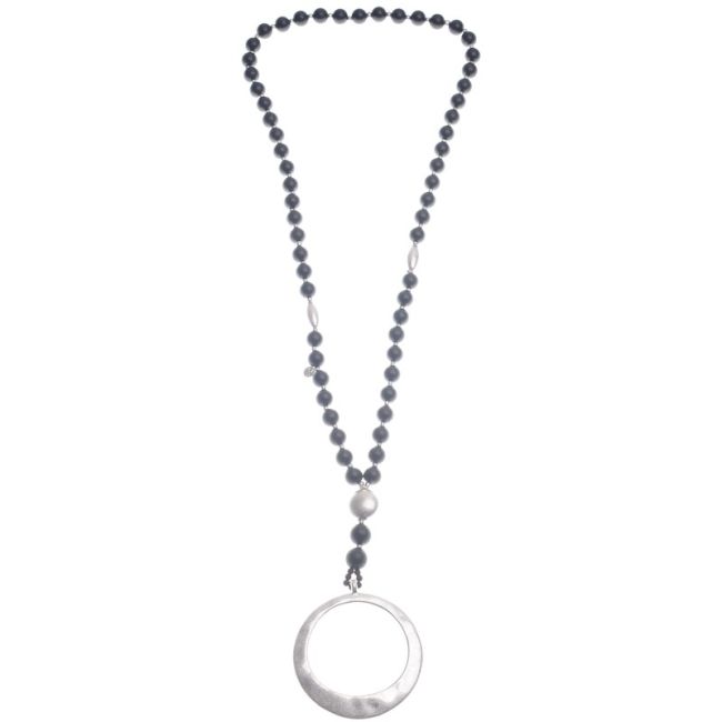 COLLAR LARGO COLGANTE ANILLA METAL