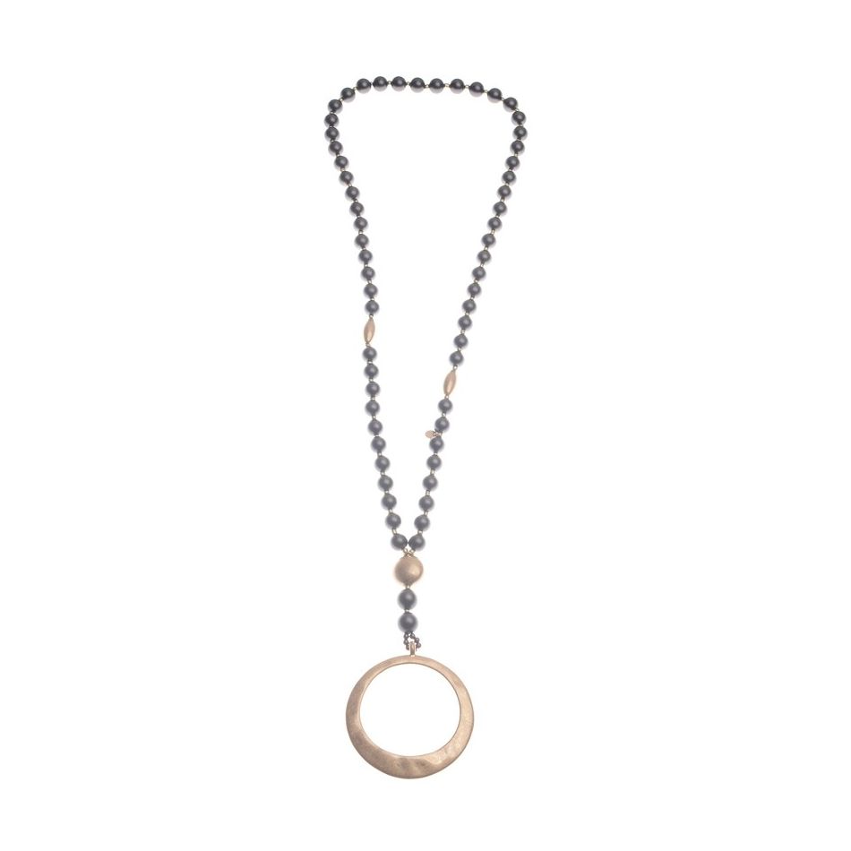 COLLAR LARGO COLGANTE ANILLA METAL