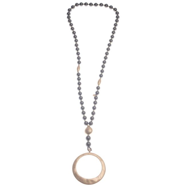 COLLAR LARGO COLGANTE ANILLA METAL