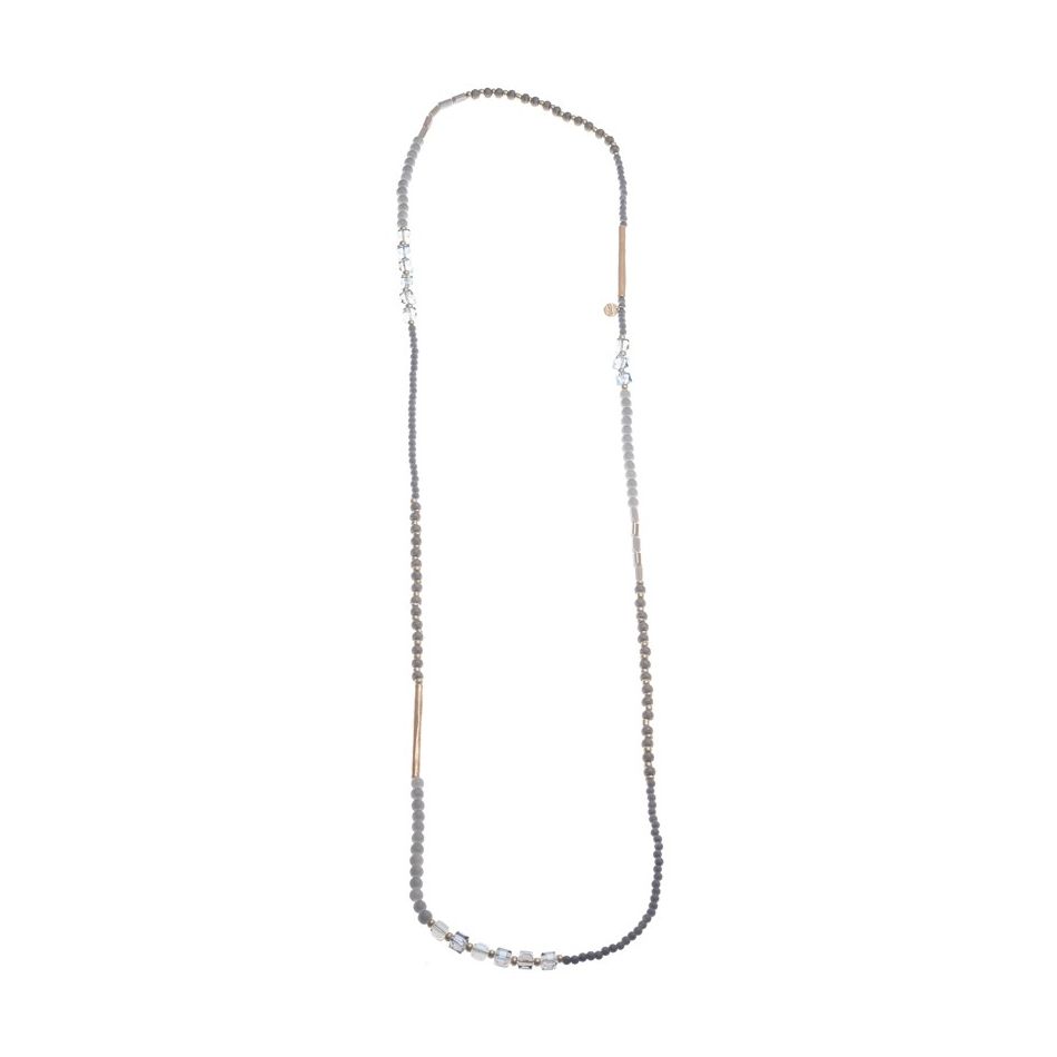 1.2M METAL TUBES BALLS LONG NECKLACE