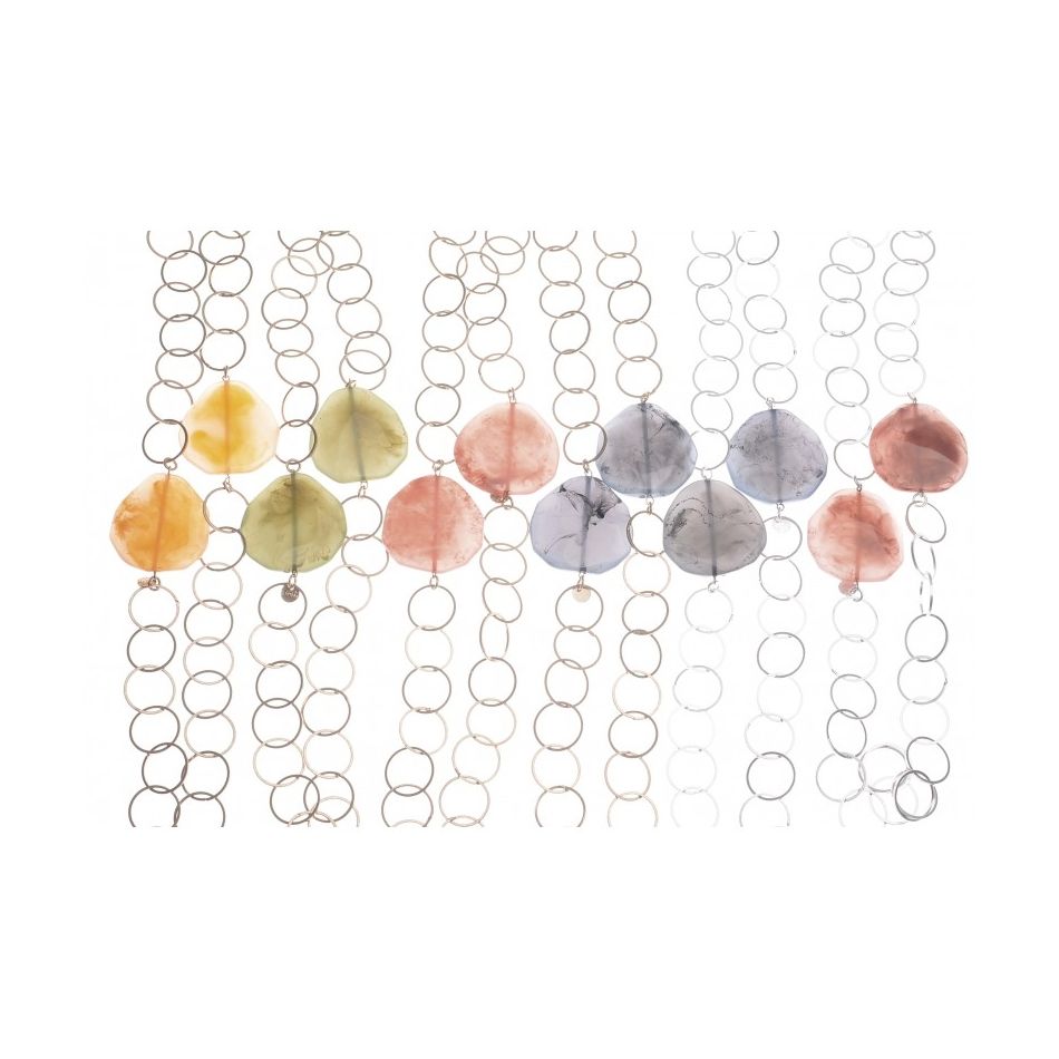 IRREGULAR RESIN BEADS LINKS LONG NECKLACE
