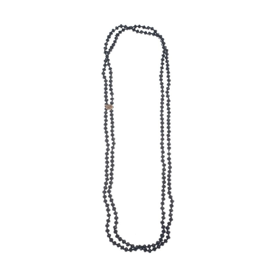 LONG NECKLACE WITH FACETED CRYSTALS 6MM