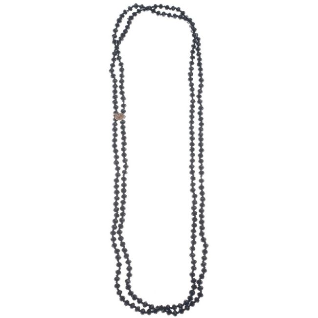 LONG NECKLACE WITH FACETED CRYSTALS 6MM