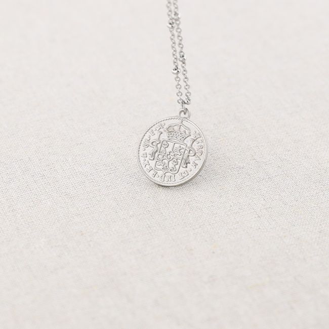 60CM COIN PENDANT STEEL NECKLACE