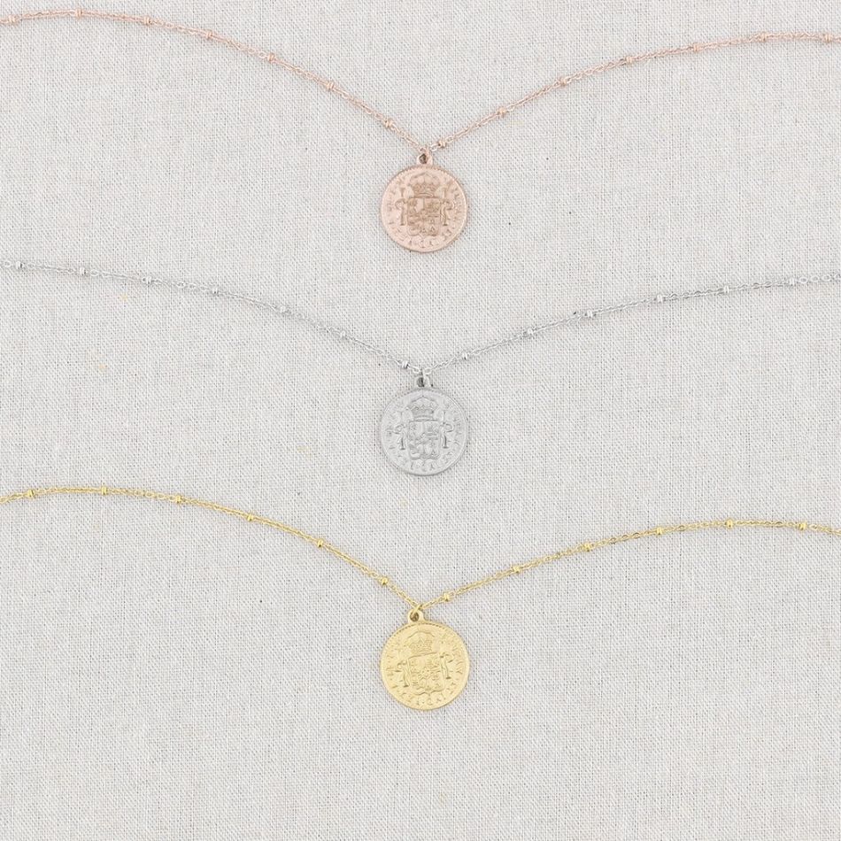 60CM COIN PENDANT STEEL NECKLACE