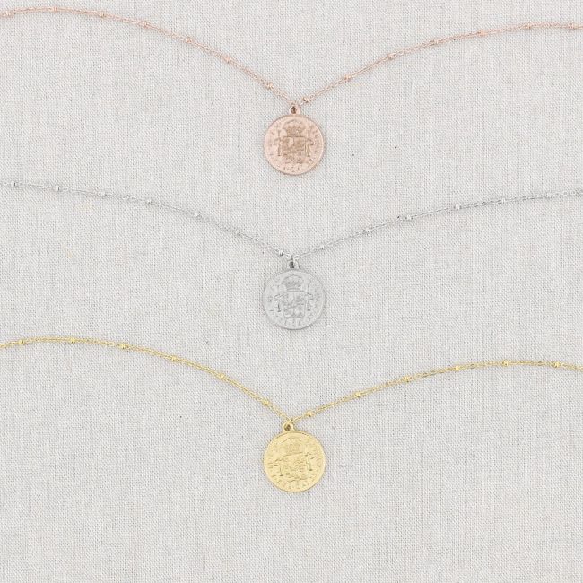 60CM COIN PENDANT STEEL NECKLACE