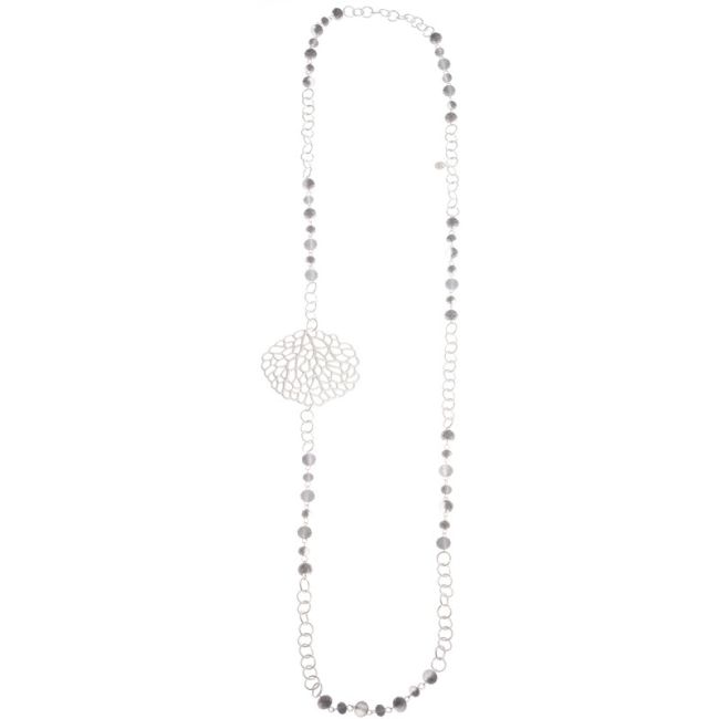 LONG CHAIN NECKLACE WITH CRYSTAL BEADS