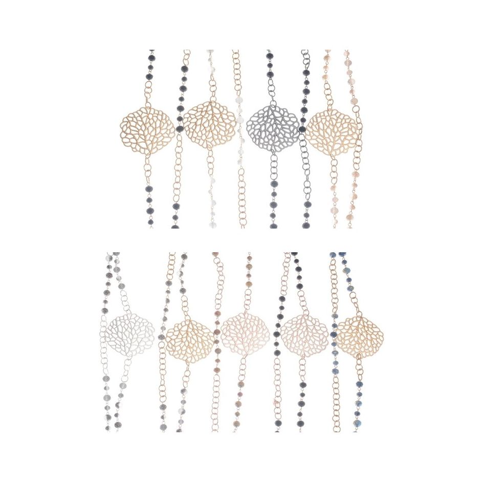 LONG CHAIN NECKLACE WITH CRYSTAL BEADS