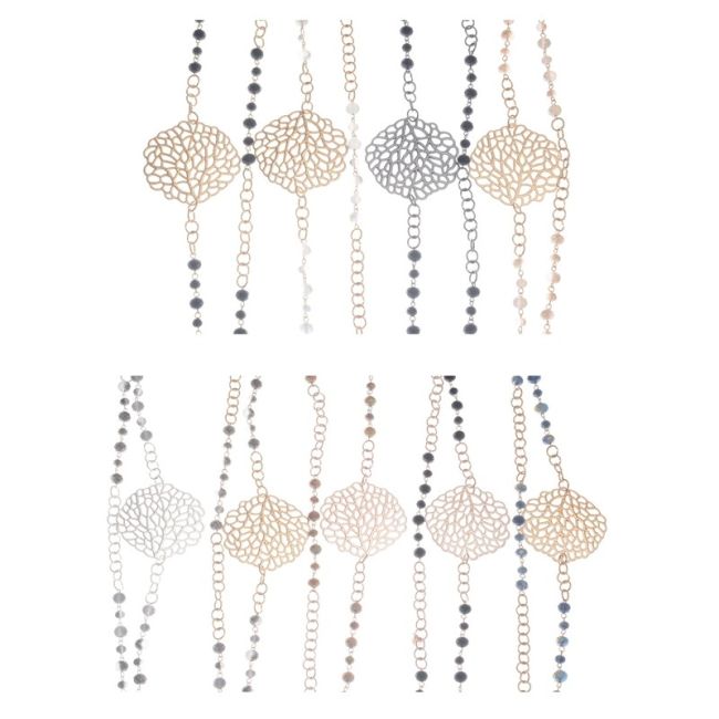 LONG CHAIN NECKLACE WITH CRYSTAL BEADS