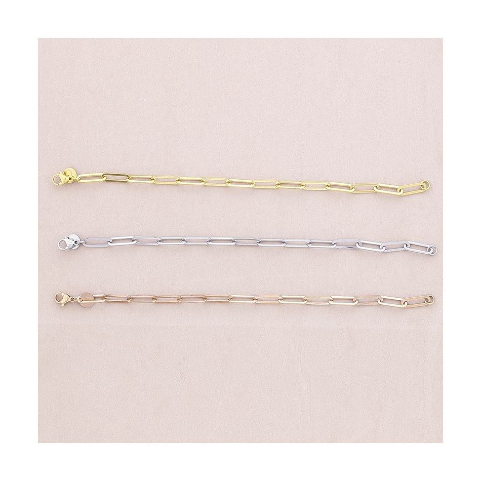 STEEL RECTANGULAR CHAIN BRACELET