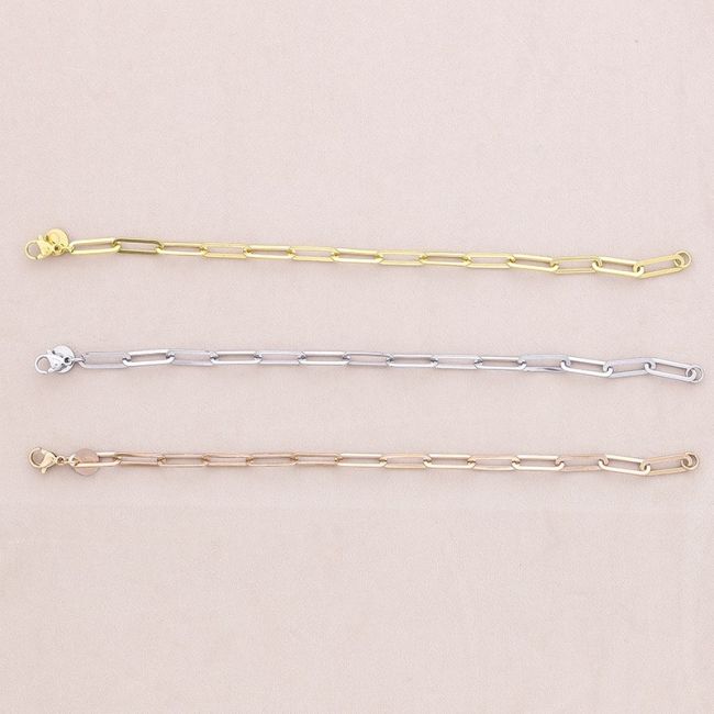 STEEL RECTANGULAR CHAIN BRACELET