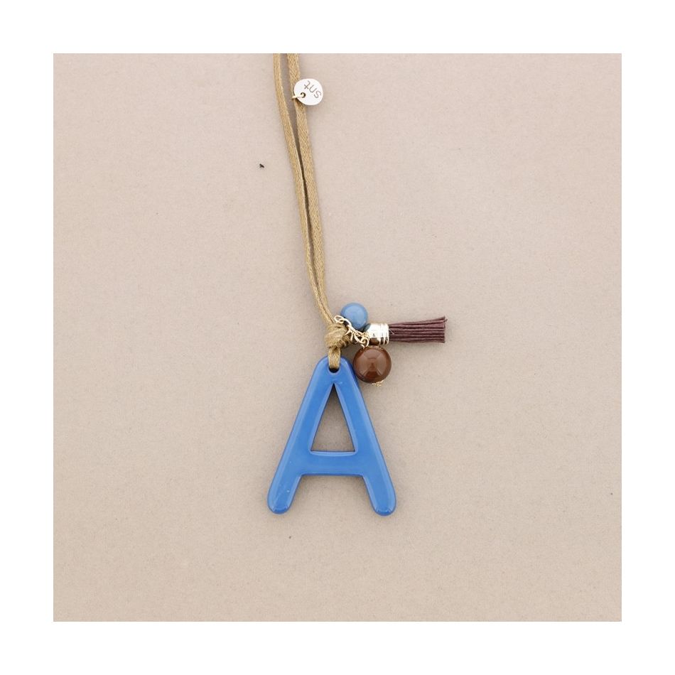 LONG RESIN INITIAL LETTER A PENDANT NECKLACE