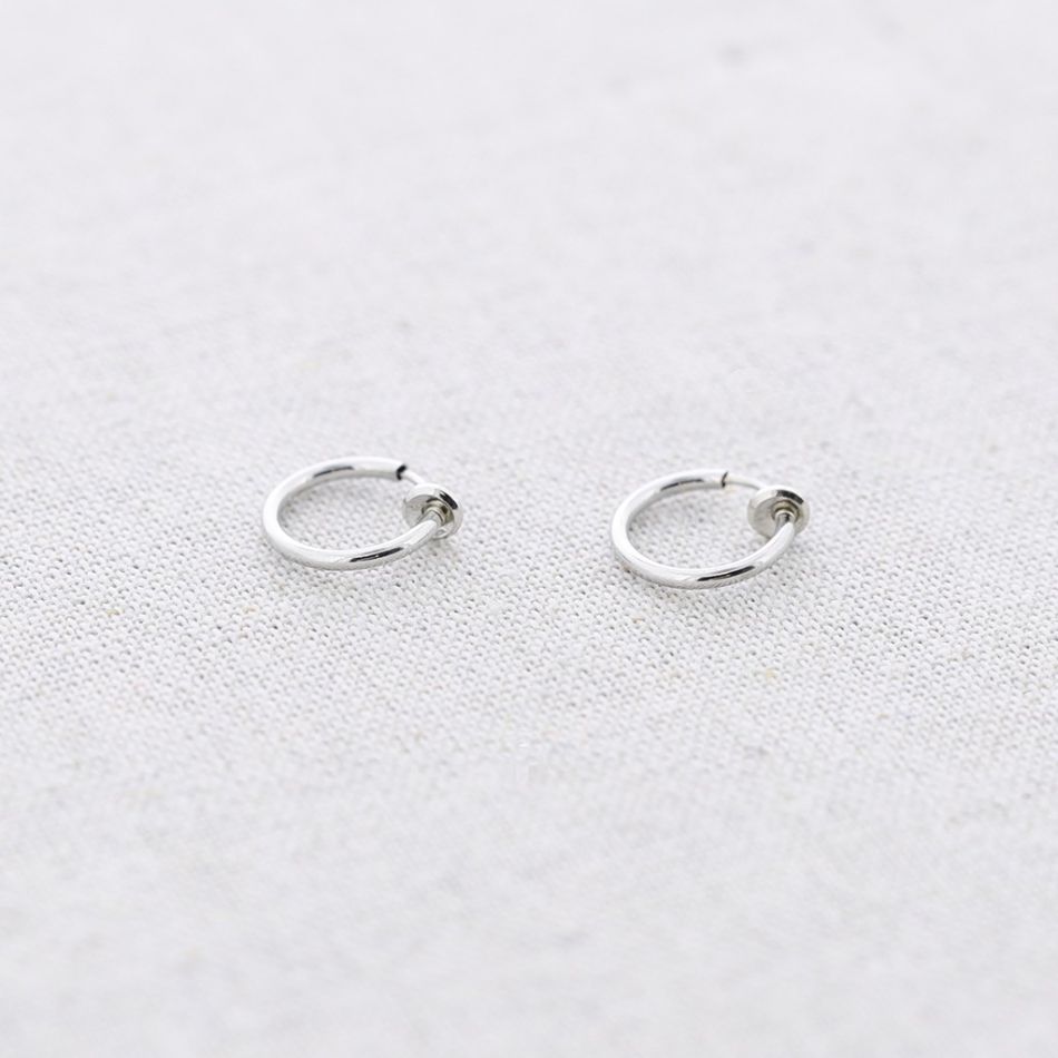 STEEL EARCUFF HOOP EARRINGS