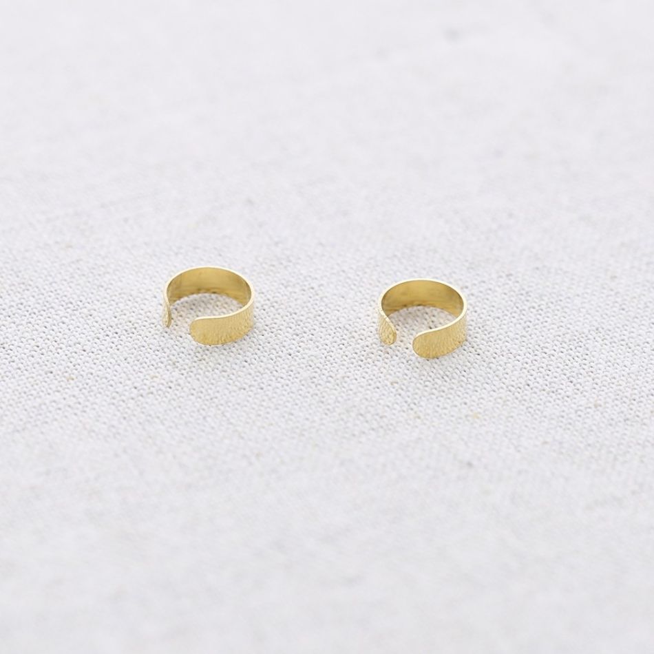 FLAT SMOOTH STEEL EARCUFF EARRINGS