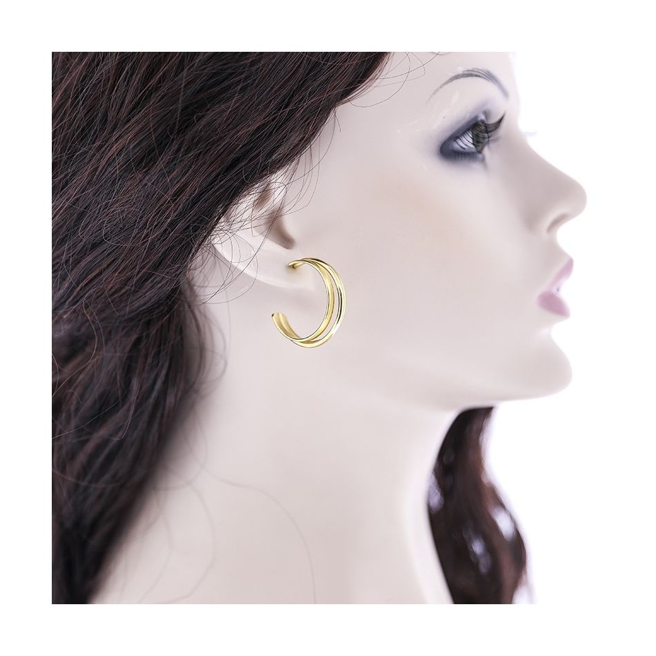 STEEL TRIPLE HOOP EARRINGS