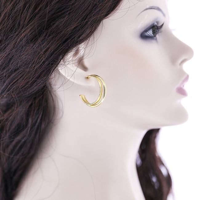 STEEL TRIPLE HOOP EARRINGS