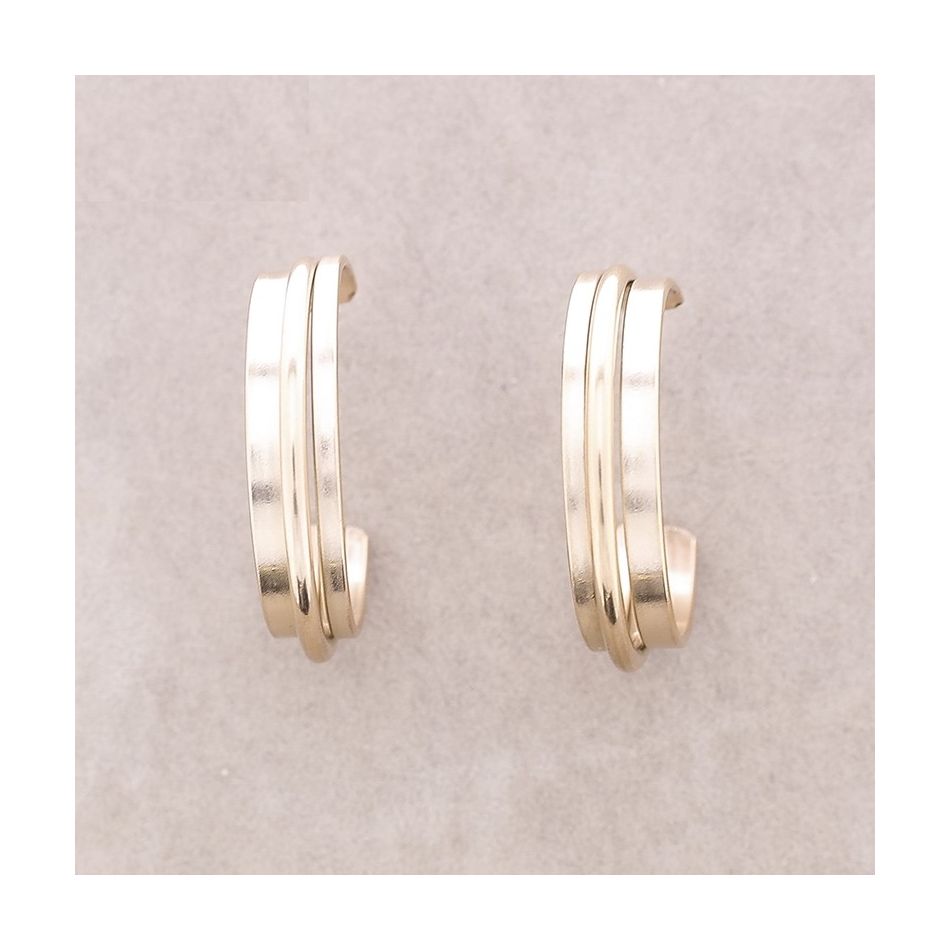 STEEL TRIPLE HOOP EARRINGS
