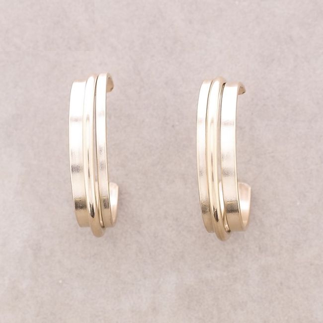STEEL TRIPLE HOOP EARRINGS